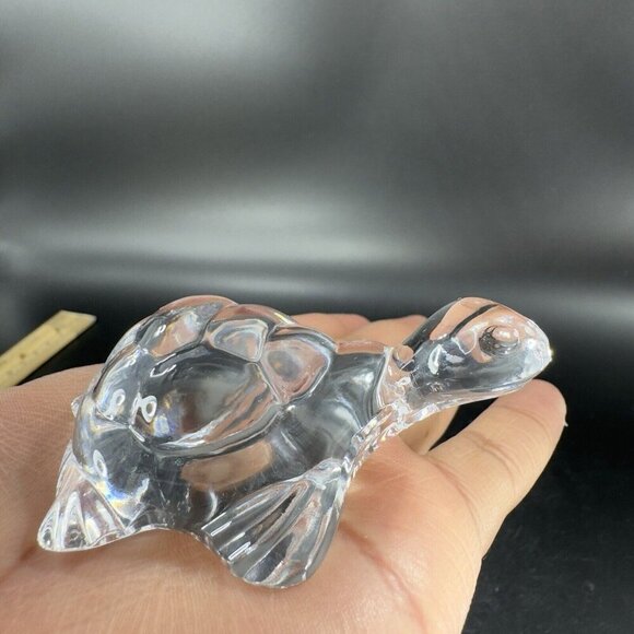 Vintage Clear Glass Crystal Miniature Turtle Reptile Figurine Decor Small Figure - Picture 9 of 15